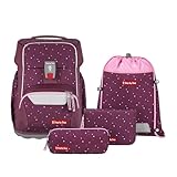 Step by Step Basis Schulranzen-Set „Berry Stars“, 4-teilig, Beere, ergonomischer...