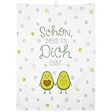 GRUSS & CO Geschirrtuch Motiv 'Avocado' | Baumwolle, 60 cm x 45 cm, farbiger Motivdruck |...
