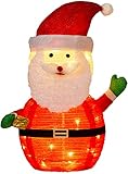 Mini LED Weihnachtsmann Weihnachtsdeko 70cm hoch mit 45 integrierten warmweiße LEDs...