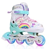 Rollschuhe Kinder für Mädchen/Kinder/Jugendliche, Verstellbare 4 Größen Inline Skates...
