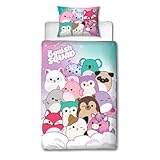 Character World Squishmallows Bettbezug-Set für Einzelbett, offizielles Lizenzprodukt,...