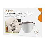 Aieve Kaffee Filter, Dauerfilter Kaffee größe 4, Wiederverwendbarer Edelstahl...