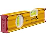 STABILA Wasserwaage Type 80 AS, 20 cm, verstärktes Alu-Profil, 1...