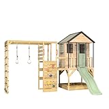 Wendi Toys M48-G Stelzenhaus mit Rutsche, Kletterturm aus FSC-Holz, Spielhaus Kinder...