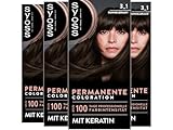 Syoss Color Haarfarbe 3_1 Dunkelbraun Stufe 3 (4x 115 ml), permanente Coloration...