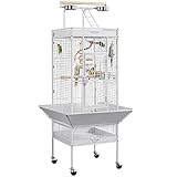 Yaheetech Vogelkäfig Vogelvoliere Vogelhaus Vogelbauer Käfig für Papageien 65,5 x 65,5...