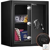 38.5L Tresor Safe WASJOYE mit 3 Doppelstahlbolzen Möbeltresor, elektronischem...