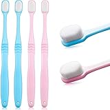 4 Stück Extra Weiche Zahnbürsten Mikro Nano Handzahnbürste für Empfindliches...