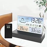 Multifunktions-Wetterstation, Digitale Wetterstation Mit Großem LCD-Bildschirm Und...