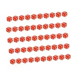 WOONEKY 50 Stück Acryl Würfel mit Atom Symbol Rote Spielwürfel für Party...