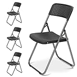 Sekey Klappstuhl 4er Set Gartenstuhl Klappbar Rattan-Optik, Campingstuhl Wasserdicht bis...