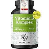 NATURE LOVE® Vitamin B Komplex – Hochdosiert: Mit 500 µg Vitamin B12 – 180 Kapseln...
