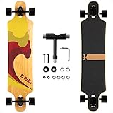 Longboard, Komplettboard mit Deck aus Bambus & Fiberglas, Flex 2 Longboards mit...