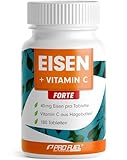 Eisentabletten hochdosiert 180x mit 40 mg Eisen + Vitamin C (40 mg) aus Hagebutten - EISEN...