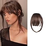 FFWTPY Haarschmuck Bangs Clip Remy Echthaar Fringe mit Schläfen One Piece Haarteil...
