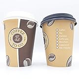 partypack 100 Premium Kaffeebecher 300ml und Deckel weiß Pappbecher Coffee to go 0,3l...
