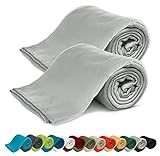 KiGATEX 2er Pack Polar Fleecedecke Uni - Tagesdeckenset - Sofaüberwurf - 130x160 cm - ca....