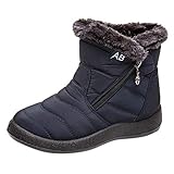 Winter-Schneestiefel für Damen, gefüttert, warm, seitlicher Reißverschluss, leicht,...