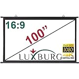 LUXBURG Beamerleinwand 100' 221x125cm 4K 3D einfache Rollo-Leinwand - Matt-Weiß...