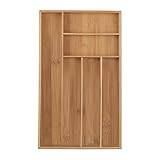 Relaxdays Besteckkasten, 6 Fächer, Bambus, Besteck & Küchenutensilien, Schubladenkasten...