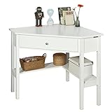 SoBuy® FWT31-W Ecktisch weiß Schreibtisch Computertisch Arbeitstisch Tisch mit Ablage HT...