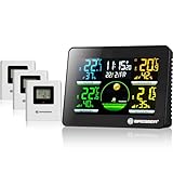 Bresser 7000023 Wetterstation Funk mit Außensensor Thermo Hygro Quadro NLX mit...