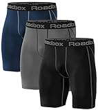 Roadbox 3er Pack Herren Kompressionsshorts, Schnelltrocknendes Baselayer Unterhose Tights...