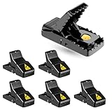 4X Rattenfalle & Mausefalle Schlagfalle - Extra leichte Bedienung & Einfacher...
