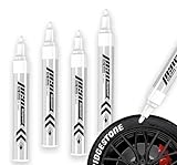 JUXINE PROFI-SET 4x Reifenmarkierungsstift | Ölbasierter Reifenstift für Auto...