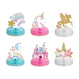 MOLZINY 6 Stück Einhorn Deko Kindergeburtstag Mädchen Einhorn Geburtstagsdeko Einhorn...