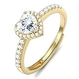 Chriscoco Herz Ringe Frauen Silber 925 Silber/Roségold/Gold Ringe Damen Verstellbar...