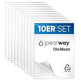 PEARWAY Premium 10er Set Plexiglas Platten [13x18cm] I 1mm Stärke I mit...