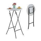 Relaxdays Stehtisch, klappbar, H x D: 105 x 60 cm, Kunststoff & Stahl, Outdoor Tisch,...