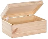 LAUBLUST Holzkiste mit Deckel - 30x20x14cm, Natur, FSC® - Allzweckkiste ohne...