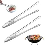 2PCS Kochpinzette Edelstahl, 30cm Küchenzange Lebensmittel Zange, Gerade Pinzette Küche...