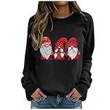 APOKIOG Bluse Merry Fashion Lässiges Langarm-Sweatshirt Pullover Damen Kapuzendruck...