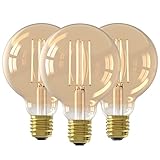 CALEX Edison Vintage Glühbirne, LED Filament, G95 Lampe 4.5W Ersetzt 40W...