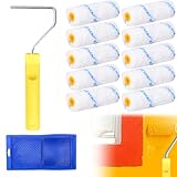 Farbroller Klein Mikrofaser Farbwalze Nylon Rollerwalze Set 10 Stück 10.5 cm...