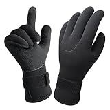 Cleminsta Tauchhandschuhe 3mm, Neoprenhandschuhe zum Angeln Tauchen, L Schwarz...