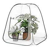 Gewächshaus Klein, 98x98x98CM Überwinterungszelt für Pflanzen, Wasserdichtem PVC, Pop...