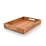 Kaizen Casa | Rechteckiges Serviertablett aus Holz, Holzteller, Tee-/Getränketeller,...