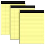 Roneky Notizblock A4 Legal Block, 3 Stück Gelbe Papier Block Liniert, Notizblöcke...