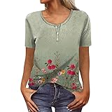 Bluse Damen Elegant V-Ausschnitt Blumen Bedruckt Boho Tops Relaxed Fit Strand Tops...
