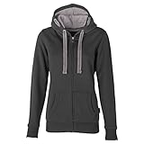 HRM Damen Hooded Jacket, dunkelgrau, Gr. L I Premium Kapuzenjacke Damen mit...