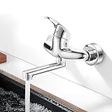 Wasserhahn Küche Wandmontage, Bevankly 360° Drehbar Wasserhahn Küche Wandarmatur, Kalt...