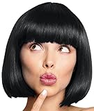 Balinco – Bob Perücke für Damen & Herren Schwarz – Kurzhaarperücke Pagenkopf,...
