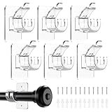 Bmnz 6 STÜCKE Gardinenstangenhalterungen ohne Bohren(Anwendbar0.6''-1.5''Gardinenstange),...