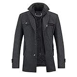 YOUTHUP Herren Wollmantel Dick Winter Kurzmantel Regular Fit Wintermantel...