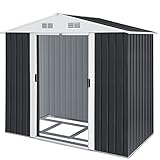 KESSER® - XL Metall Gerätehaus 4,2m³ mit Fundament | 210x132x186 cm| 2X Schiebetür &...