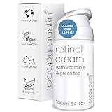 Poppy Austin 100 ml Vegane Retinol Creme Gesicht - Mit Vitamin E & Grünem Tee -...